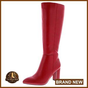 Classic Tall Knee High Block Heel Faux Leather Dress Boots